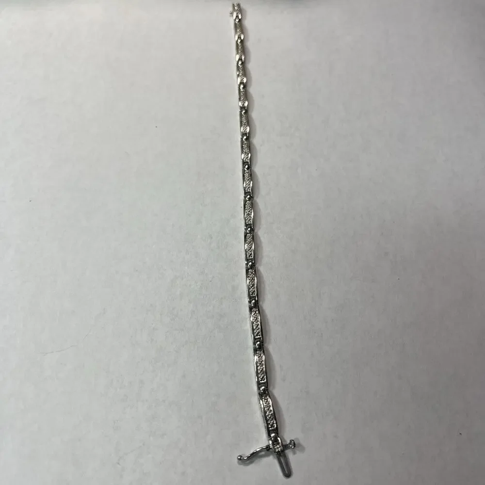 Banter Piercing Pagoda STERLING SILVER 925 Tennis Bracelet Linked Panel No Stone